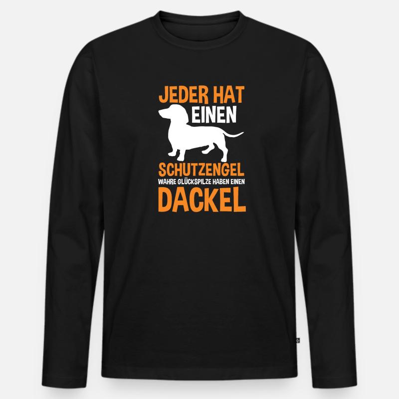 Dackel Hund Dackelliebhaber Geschenk - Männer Premium Bio Langarmshirt - Schwarz
