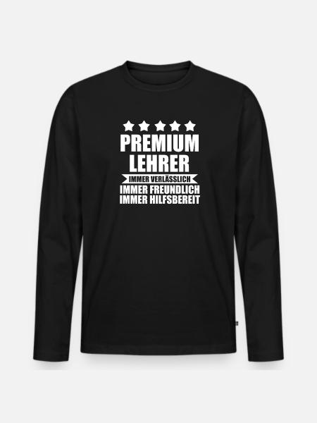 Lehrer Rente Schullehrer Geschenk - Männer Premium Bio Langarmshirt - Schwarz