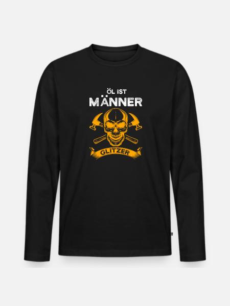 Dachdecker Beruf Dachdeckerei Geschenk - Männer Premium Bio Langarmshirt - Schwarz