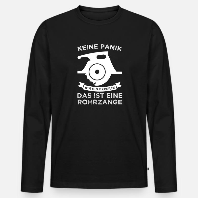 Fliesenleger Beruf Fliesenlegen Geschenk - Männer Premium Bio Langarmshirt - Schwarz