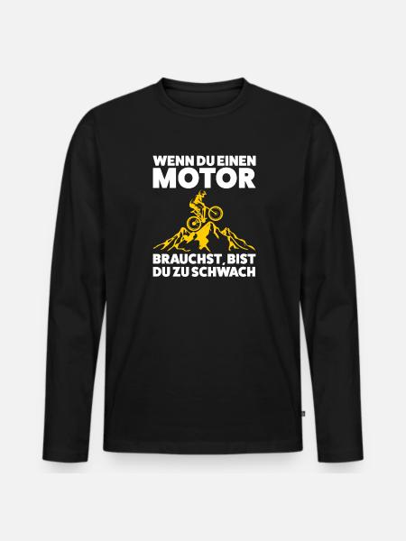 Fahrrad Biker Fahrräder Geschenk - Männer Premium Bio Langarmshirt - Schwarz