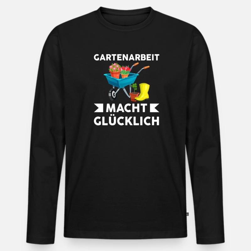 Gartenarbeit Garten Gartenbau Geschenk - Männer Premium Bio Langarmshirt - Schwarz