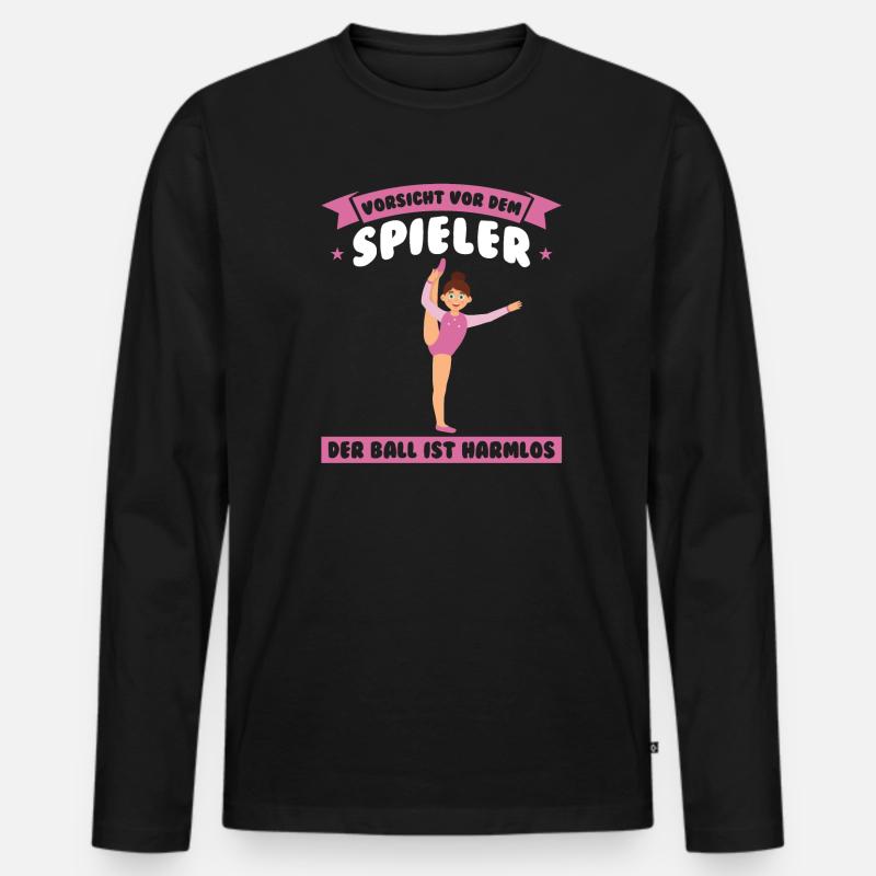 Turnen Mädchen Turnerinnen Geschenk - Männer Premium Bio Langarmshirt - Schwarz