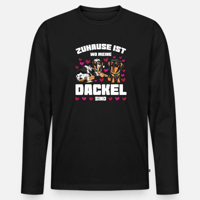 Dackel Hund Dackel Besitzer Geschenk - Männer Premium Bio Langarmshirt - Schwarz
