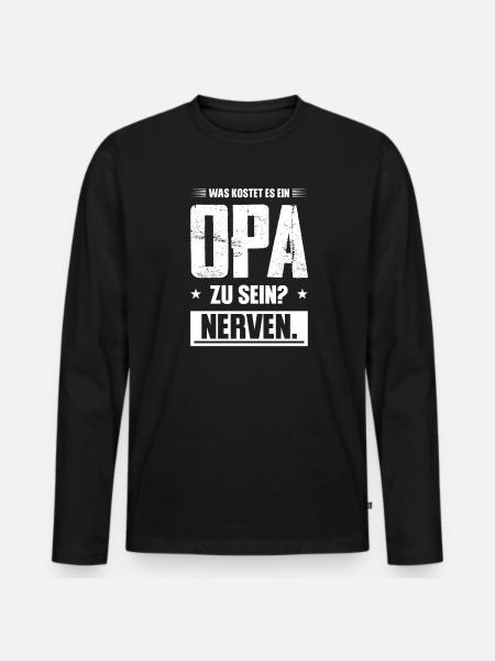 Opas Opa Opas Geschenk - Männer Premium Bio Langarmshirt - Schwarz