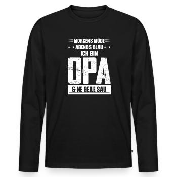 Opas Opa Opas Geschenk - Männer Premium Bio Langarmshirt - Schwarz - Vorne - Nico (187cm)