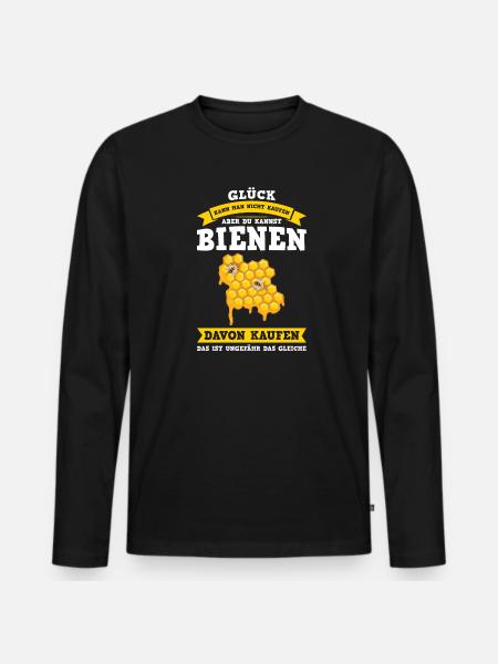 Imker Bienen Imkern Geschenk - Männer Premium Bio Langarmshirt - Schwarz
