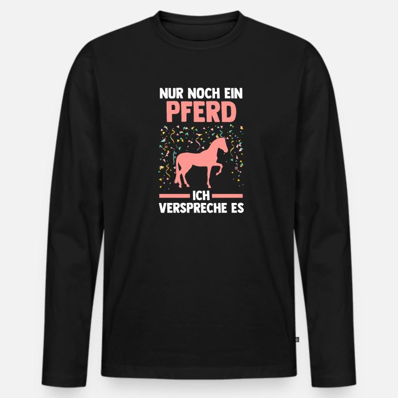 Reiten Pferd Reiter Geschenk - Männer Premium Bio Langarmshirt - Schwarz