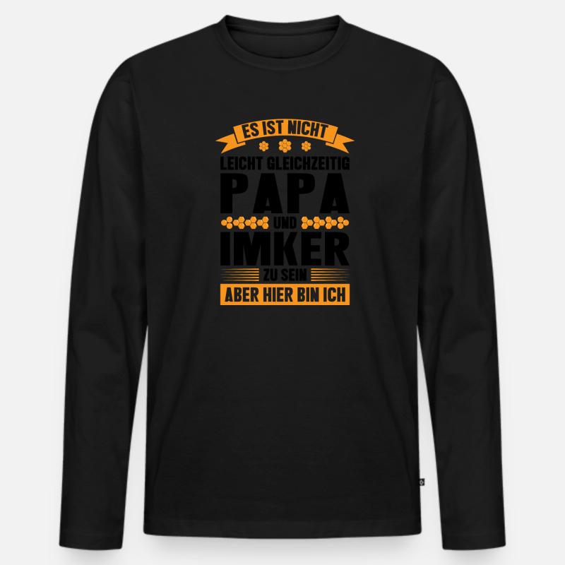 Imker Papa Imkern Geschenk - Männer Premium Bio Langarmshirt - Schwarz