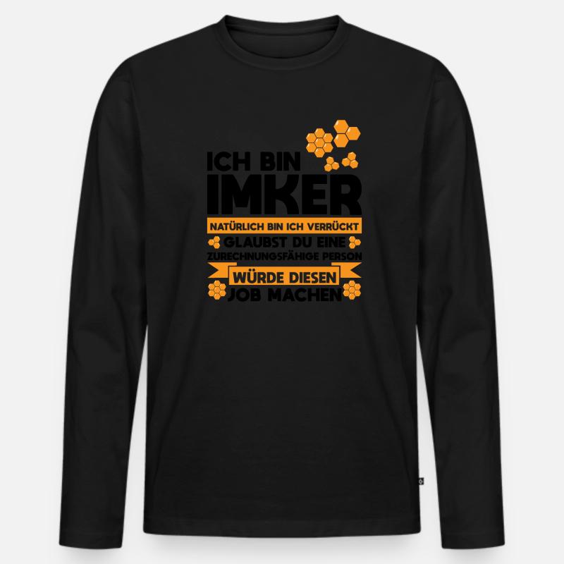 Imker Bienen Imkern Geschenk - Männer Premium Bio Langarmshirt - Schwarz