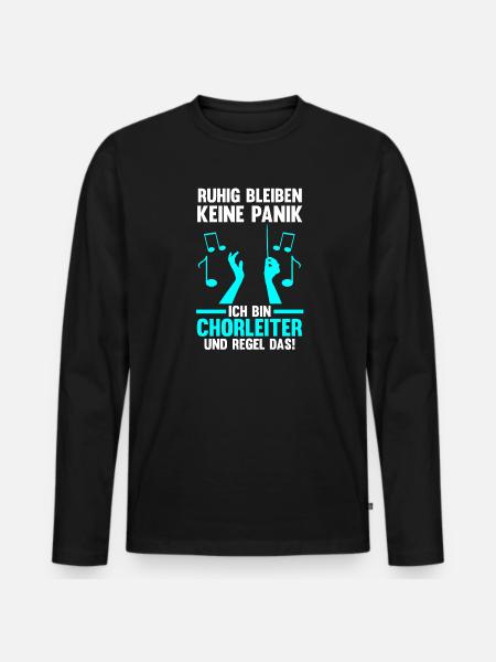 Chorleiter Beruf Dirigent Geschenk - Männer Premium Bio Langarmshirt - Schwarz