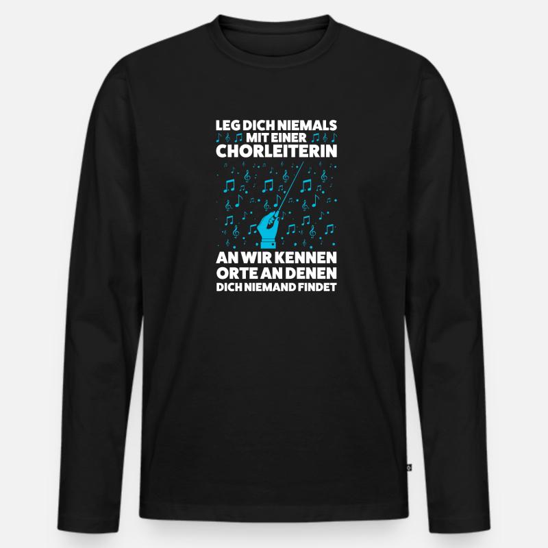 Chorleiterin Beruf Chor Geschenk - Männer Premium Bio Langarmshirt - Schwarz
