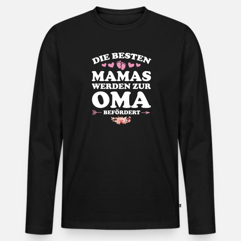 Mama Oma Mutter Geschenk - Männer Premium Bio Langarmshirt - Schwarz