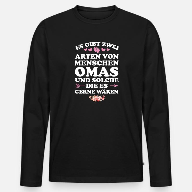 Oma Großmutter Großmütter Geschenk - Männer Premium Bio Langarmshirt - Schwarz