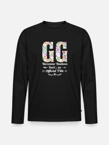 Großmutter GG Oma Geschenk - Männer Premium Bio Langarmshirt - Schwarz