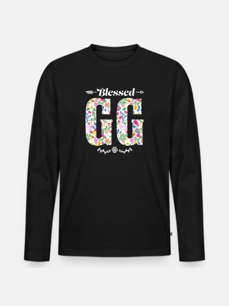 Großmutter GG Oma Geschenk - Männer Premium Bio Langarmshirt - Schwarz