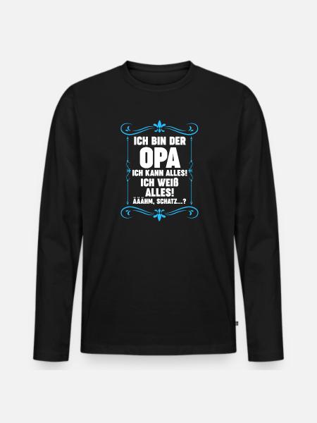 Opa Großvater Großvater Geschenk - Männer Premium Bio Langarmshirt - Schwarz