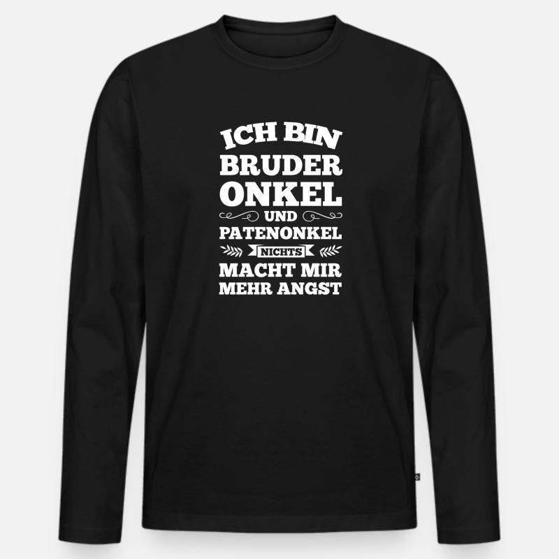 Bruder Onkel Patenonkel Geschenk - Männer Premium Bio Langarmshirt - Schwarz