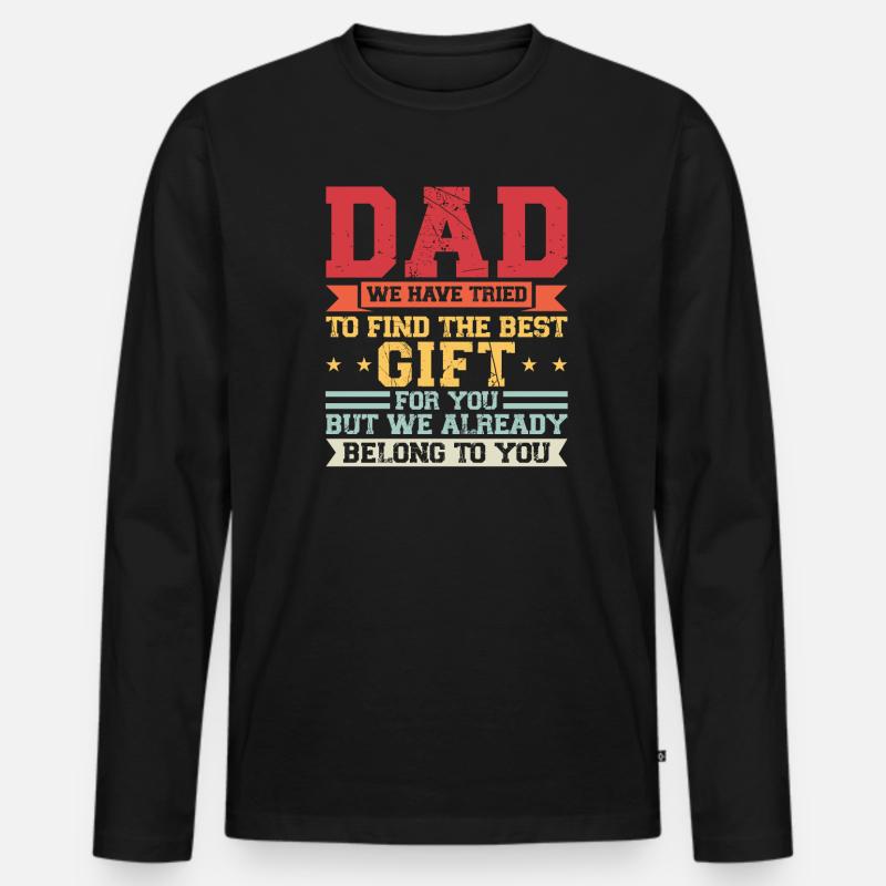 father Papa Dad daddy Geschenk - Männer Premium Bio Langarmshirt - Schwarz