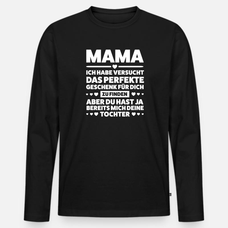 Mutter Tochter Mama Geschenk - Männer Premium Bio Langarmshirt - Schwarz