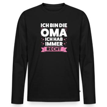 Oma Großmutter Großmütter Geschenk - Männer Premium Bio Langarmshirt - Schwarz - Vorne - Nico (187cm)