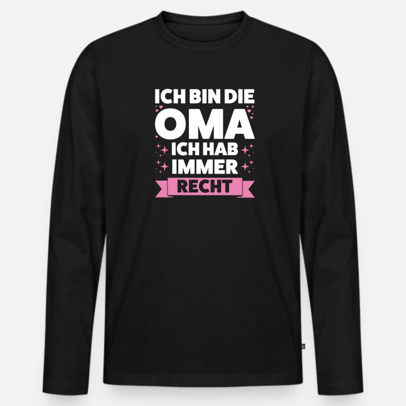 Oma Großmutter Großmütter Geschenk - Männer Premium Bio Langarmshirt - Schwarz