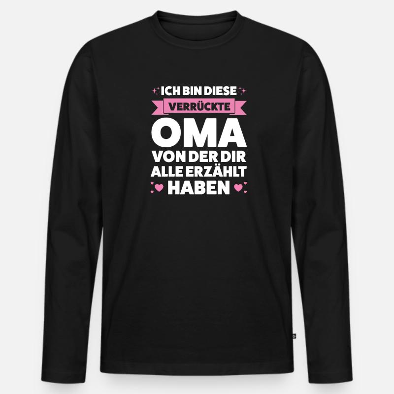 Oma Großmutter Enkelkinder Geschenk - Männer Premium Bio Langarmshirt - Schwarz