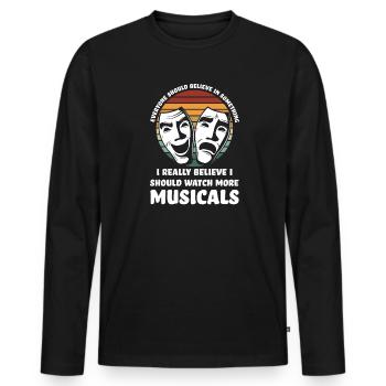 Theater Broadway-Musical Geschenk - Männer Premium Bio Langarmshirt - Schwarz - Vorne - Nico (187cm)