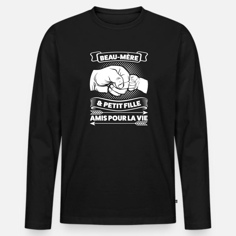 Stiefmama Stieftochter Stiefmutter Geschenk - Männer Premium Bio Langarmshirt - Schwarz