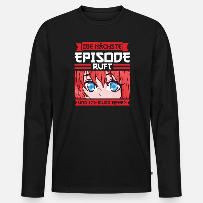 Anime Merch Japanisch Geschenk - Männer Premium Bio Langarmshirt - Schwarz