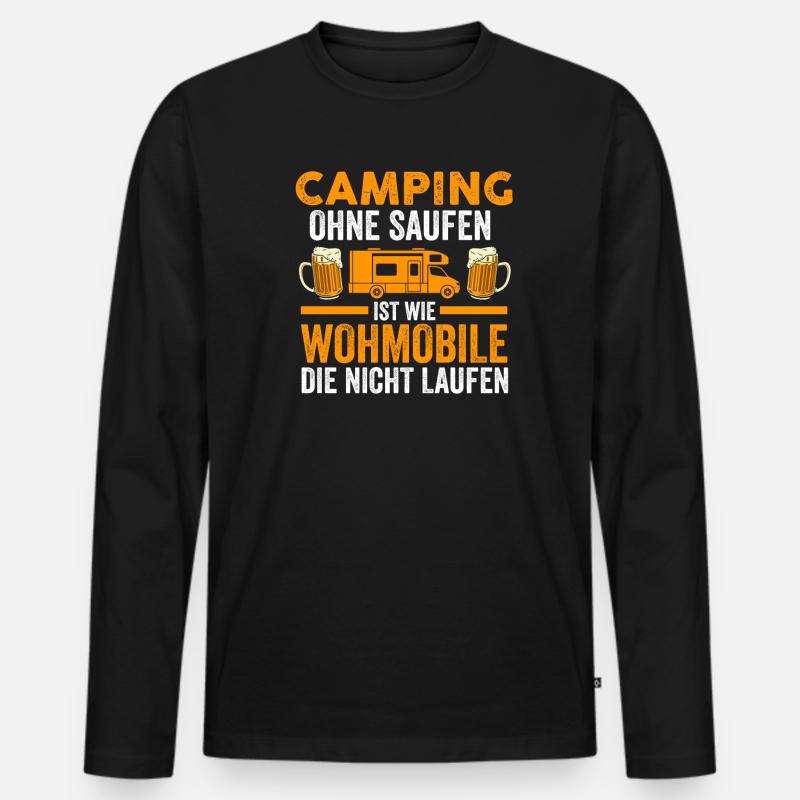 Camper Camping Wohnmobil Geschenk - Männer Premium Bio Langarmshirt - Schwarz