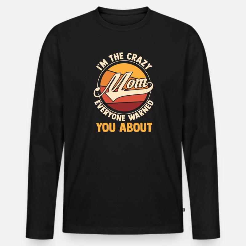 Mama Retro Mutter Geschenk - Männer Premium Bio Langarmshirt - Schwarz