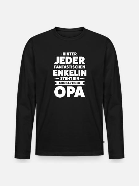 Opa & Enkelin Familie Großvater Geschenk - Männer Premium Bio Langarmshirt - Schwarz
