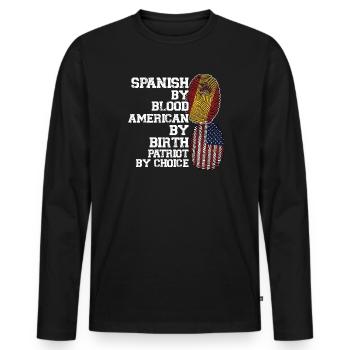Spanisch Spanien Spanische Wurzeln Geschenk - Männer Premium Bio Langarmshirt - Schwarz - Vorne - Nico (187cm)