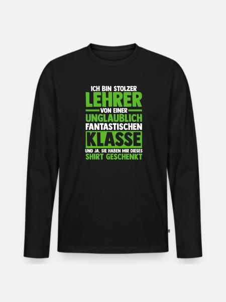 Lehrer Beruf Schullehrer Geschenk - Männer Premium Bio Langarmshirt - Schwarz