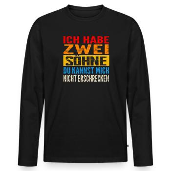 Papa 2 Söhne Söhne Geschenk - Männer Premium Bio Langarmshirt - Schwarz - Vorne - Nico (187cm)