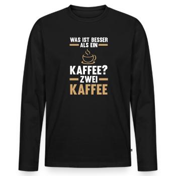 Kaffee Koffein Kaffee Trinker Geschenk - Männer Premium Bio Langarmshirt - Schwarz - Vorne - Nico (187cm)