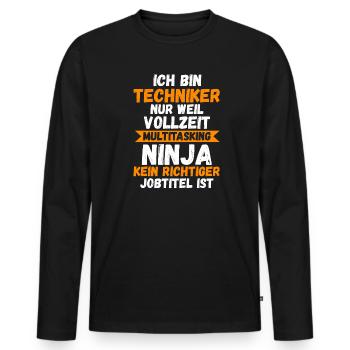 Techniker Beruf Beruf Geschenk - Männer Premium Bio Langarmshirt - Schwarz - Vorne - Nico (187cm)