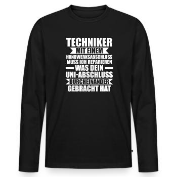 Techniker Beruf Beruf Geschenk - Männer Premium Bio Langarmshirt - Schwarz - Vorne - Nico (187cm)
