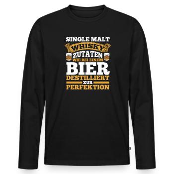 Whisky Alkohol Single Malt Geschenk - Männer Premium Bio Langarmshirt - Schwarz - Vorne - Nico (187cm)