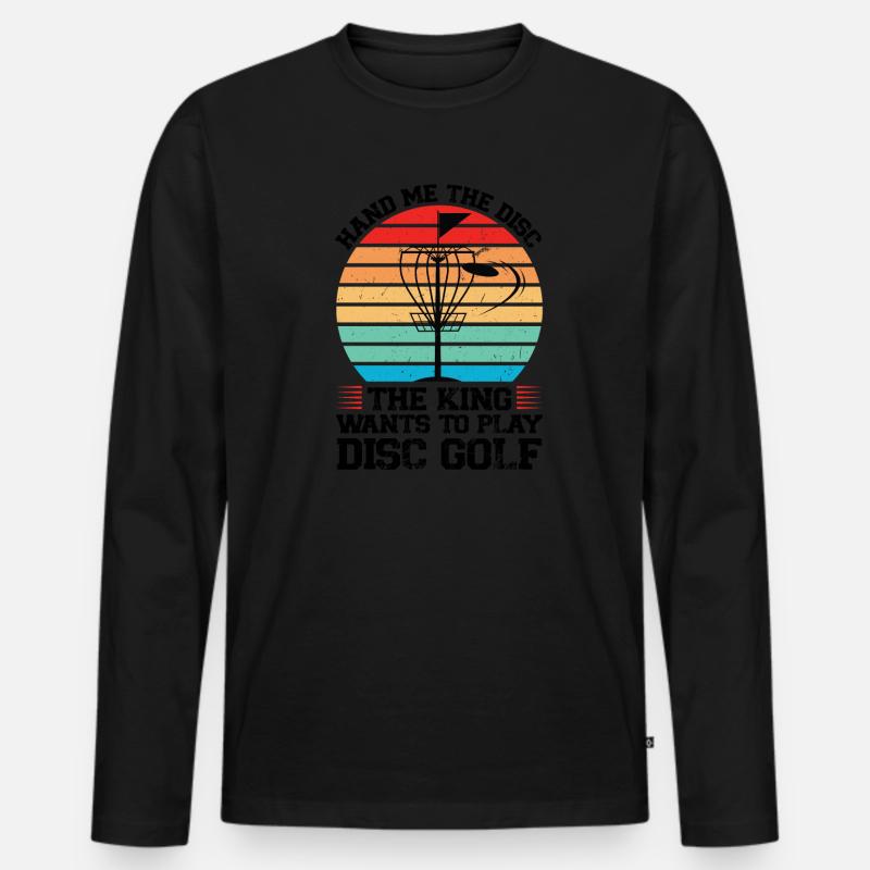 Discgolfer Discgolf Discgolfing Geschenk - Männer Premium Bio Langarmshirt - Schwarz
