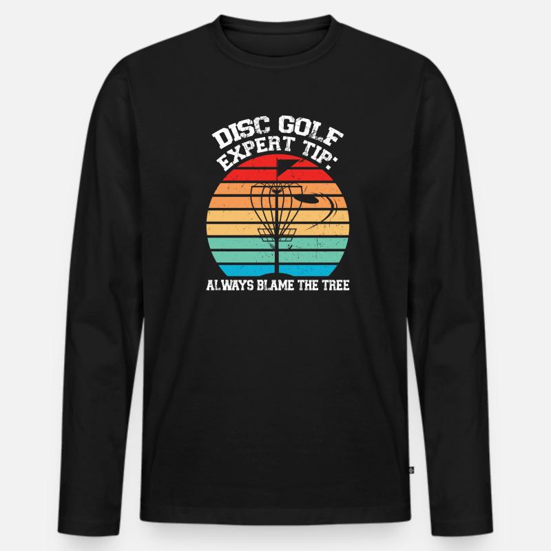 Discgolfer Discgolf Discgolfing Geschenk - Männer Premium Bio Langarmshirt - Schwarz
