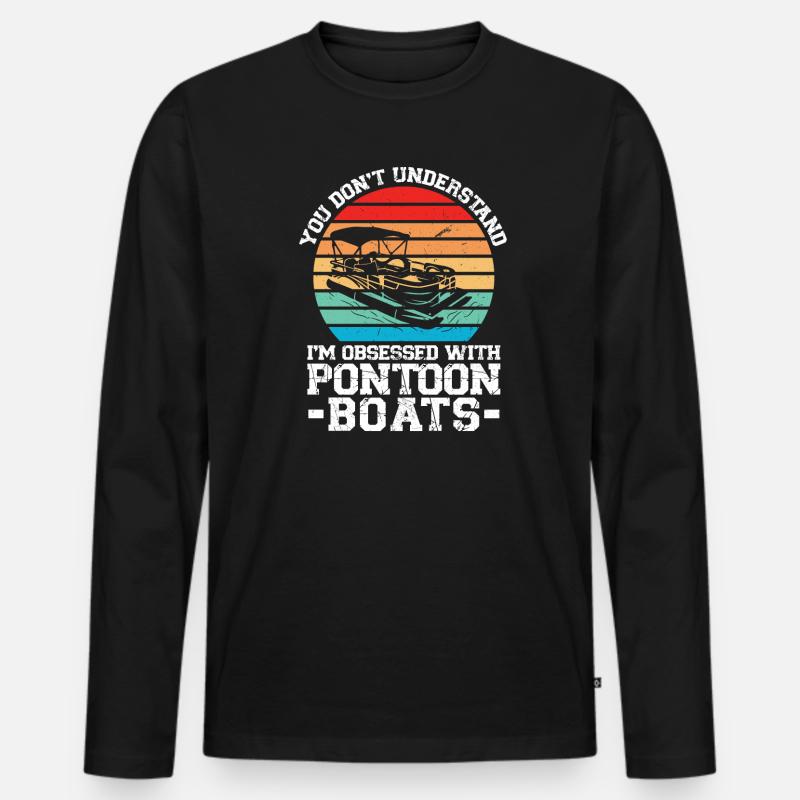 Ponton Pontonierboot Geschenk - Männer Premium Bio Langarmshirt - Schwarz