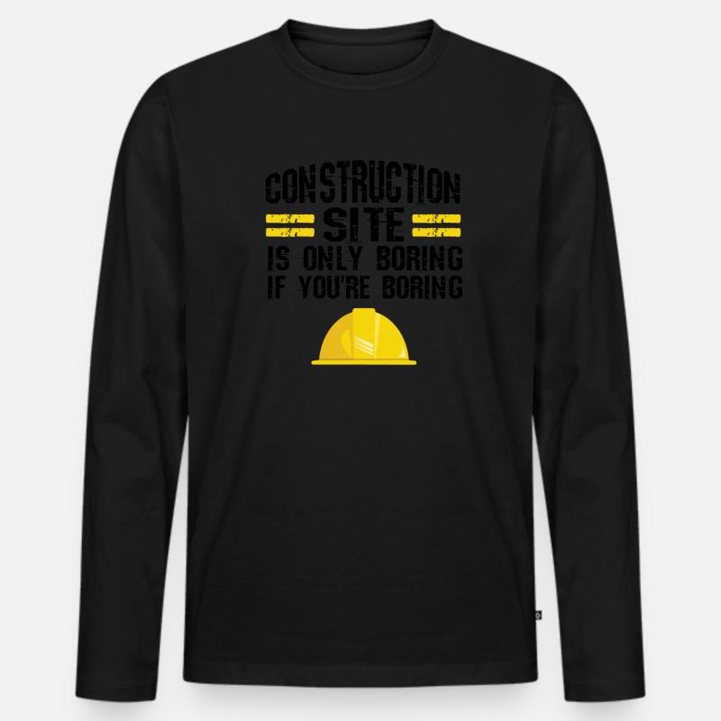 Baustelle Bauherr Geschenk - Männer Premium Bio Langarmshirt - Schwarz