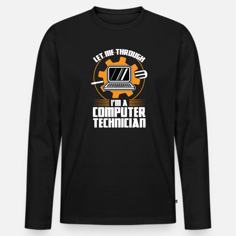Technischer Support Computertechniker Technischer - Männer Premium Bio Langarmshirt - Schwarz