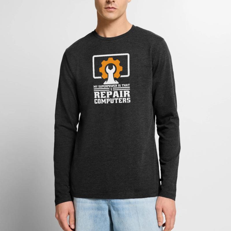 Technischer Support Computertechniker Technischer Männer Premium Bio Langarmshirt