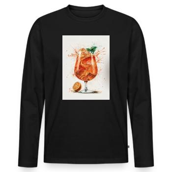 Sprizz Illustration - T-shirt manches longues Premium bio Homme - noir - Devant - Nico (187cm)