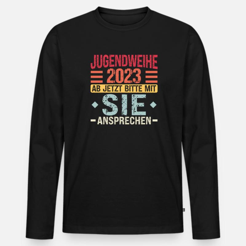 Jugendweihe Party Geschenk - Männer Premium Bio Langarmshirt - Schwarz