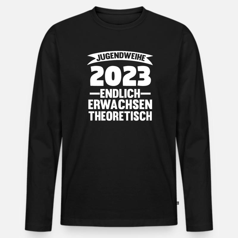 Jugendweihe Party Geschenk - Männer Premium Bio Langarmshirt - Schwarz