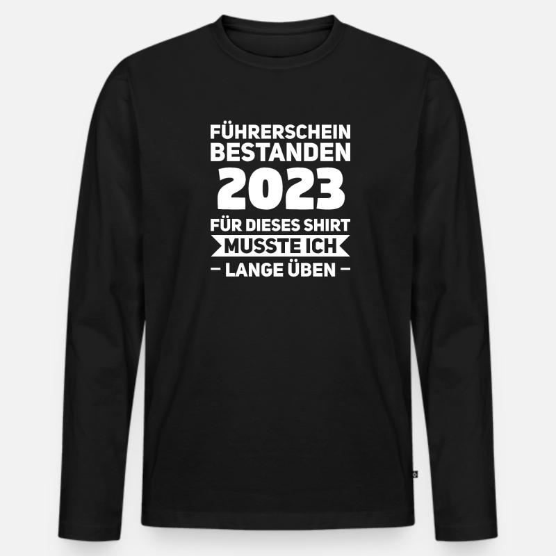 Führerschein Prüfung Bestanden Geschenk - Männer Premium Bio Langarmshirt - Schwarz
